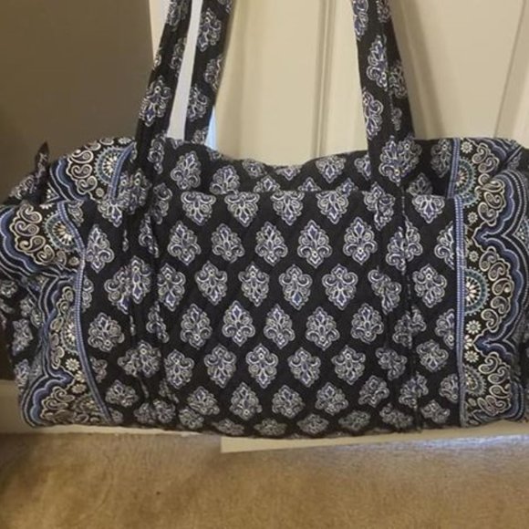 Vera Bradley Handbags - Vera Bradley Blue and White Large Travel Duffle